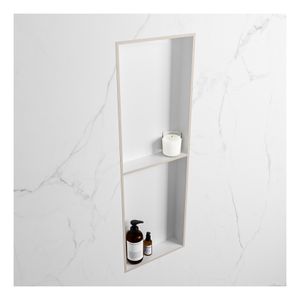 Wandnis Solid Surface Easy | In- en opbouw | 30x150x8 cm | 2 vakken | Linen/Talc