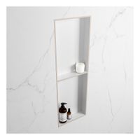 Wandnis Solid Surface Easy | In- en opbouw | 30x150x8 cm | 2 vakken | Linen/Talc