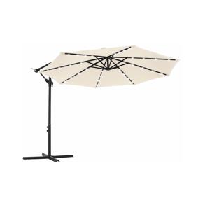 Parasol met LED-verlichting op zonne-energie, beige