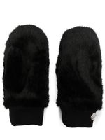 Philipp Plein logo-plaque faux-fur gloves - Noir