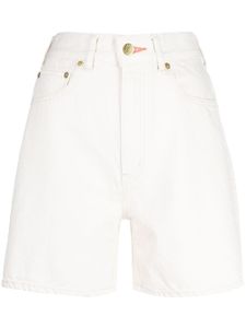 Tu es mon Tresor short en jean The Coral à taille haute - Blanc