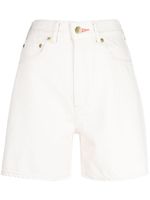 Tu es mon Tresor short en jean The Coral à taille haute - Blanc