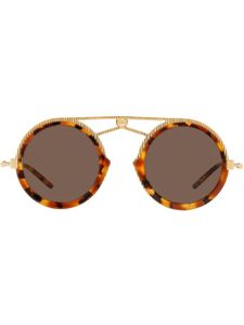 Dolce & Gabbana Eyewear lunettes de soleil à monture aviateur - Marron