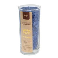 Fair Trade Derde Oog Chakra (6e) Stearine Kaars in Glas - Indigo (60