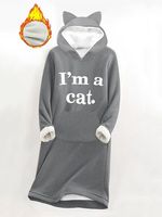 Text Letters Casual Loose Dress - thumbnail