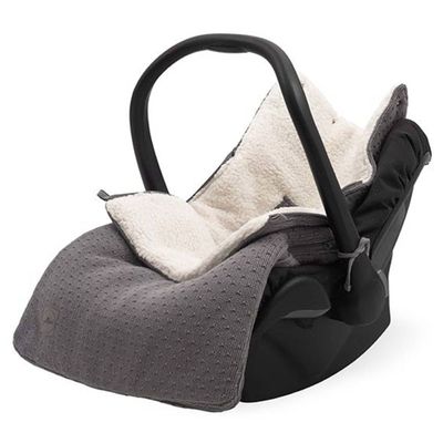 Jollein Babyvoetenzak voor autostoel/loopwagen Bliss Knit stormgrijs