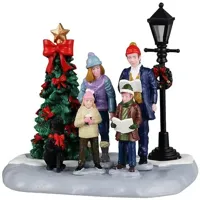Lemax family caroling kerstdorp tafereel Vail Village 2025