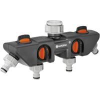 GARDENA 08194-20 GARDENA 4-Wege-Verteiler 4-weg verdeler Steekkoppeling, 26,44 mm (3/4) buitendraad, 33,25 mm (1) buitendraad Met reguleerventiel
