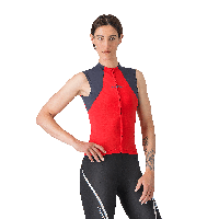 Castelli Sole sleeveless jersey rood dames