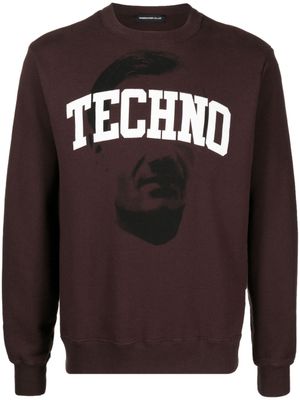 Undercover sweat en coton à slogan imprimé - Marron
