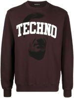 Undercover sweat en coton à slogan imprimé - Marron