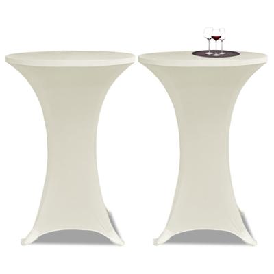 VidaXL Statafelhoes stretch ø60cm crème (2 stuks)