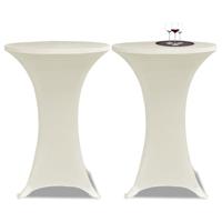 VidaXL Statafelhoes stretch ø60cm crème (2 stuks)