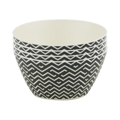 Schaaltjes - 4x stuks - bamboe fiber - D14xH7 cm - kommetjes voor o.a. yogurt en snacks