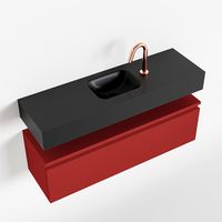 Toiletmeubel Mondiaz Andor | 100 cm | Meubelkleur Fire | Lex vrijhangend wastafel Urban Midden | 1 kraangat