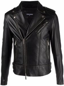 DSQUARED2 veste de moto en cuir - Noir