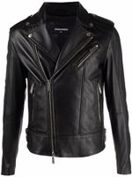 DSQUARED2 veste de moto en cuir - Noir - thumbnail