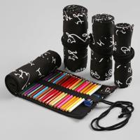Kalligrafie cute canvas Roll school potlood zaak Pencilcase student pen zak briefpapier Pouch Supplies (24 gaten)