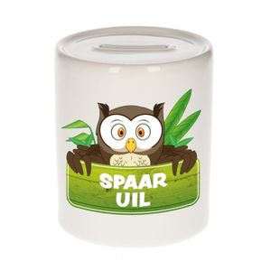 Kinder spaarpot met uilen print 9 cm