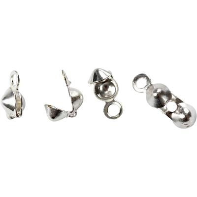 Creativ Company Kalot, l: 8 mm, d 3 mm, verzilverd, 100 stuk/ 1 doos