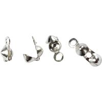 Creativ Company Kalot, l: 8 mm, d 3 mm, verzilverd, 100 stuk/ 1 doos