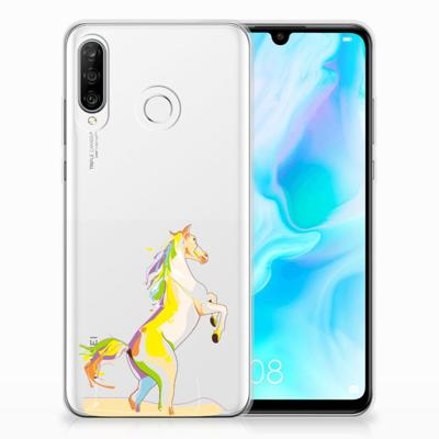 Huawei P30 Lite Telefoonhoesje met Naam Horse Color Huawei P30 Lite Telefoonhoesje met Naam Horse Color