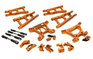 Integy Billet Machined Alloy Suspension Kit, Orange - Traxxas Rustler 4X4