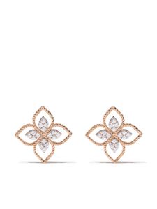 Roberto Coin boucles d'oreilles Princess Flower en or rose 18ct ornées de diamants