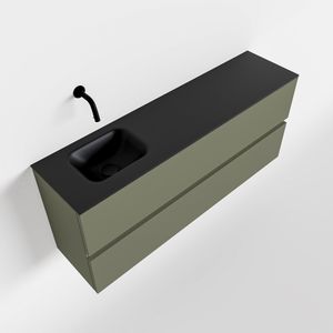 MONDIAZ ADA 120cm toiletmeubel army. LEX wastafel urban links zonder kraangat