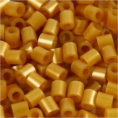 NABBI Strijkkralen, afm 5x5 mm, gatgrootte 2,5 mm, medium, goud (32263), 6000 stuk/ 1 doos