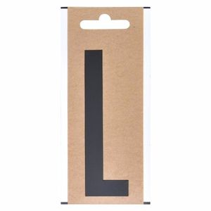 Boot sticker letter L zwart 10 cm