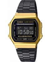 Casio A168WEGB-1BEF Horloge Kwarts (l x b x h) 38.6 x 36.3 x 9.6 mm Goud Materiaal (behuizing): Hars Materiaal (armband): RVS - thumbnail