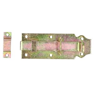 Deltafix schuifslot/hangslotschuif - 1x - 12 x 4.5cm - geel verzinkt staal - deur - schutting - hek   -