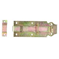 Deltafix schuifslot/hangslotschuif - 1x - 12 x 4.5cm - geel verzinkt staal - deur - schutting - hek   - - thumbnail