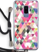 Gekleurde driehoekjes: Samsung Galaxy S9 Plus Transparant Hoesje met koord