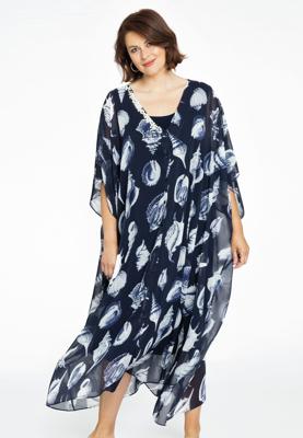 Yoek Blouse-jurk square SEA SHELLS | Blauw | Maat 42/44