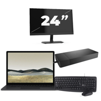 Microsoft Surface Laptop 3 - Intel Core i5-10e Generatie - 13 inch - 16GB RAM - 256GB SSD - Windows 11 Home + 1x 24 inch Monitor