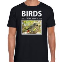 Papegaaien t-shirt met dieren foto birds of the world zwart voor heren