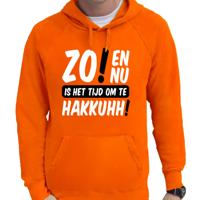 Koningsdag verkleed hoodie heren - tijd om te hakkuhh - oranje Koningsdag verkleed hoodie heren - tijd om te hakkuhh - oranje