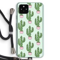 Cactus Lover: Pixel 5a 5G Transparant Hoesje met koord