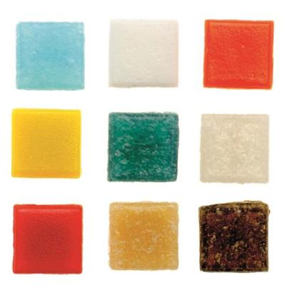 Glorex mozaiek steentjes/tegeltjes - starters pakket - vierkant - 60x stuks - multi - 2 x 2 cm