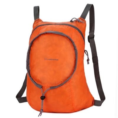 Nylon waterdichte opvouwbare rugzak vrouwen mannen reizen Portable comfort lichtgewicht opslag vouwen tas (oranje)