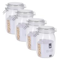 Excellent Houseware keuken voedsel opslagpotten - 4x - 1000 ML - met beugel sluiting - glas