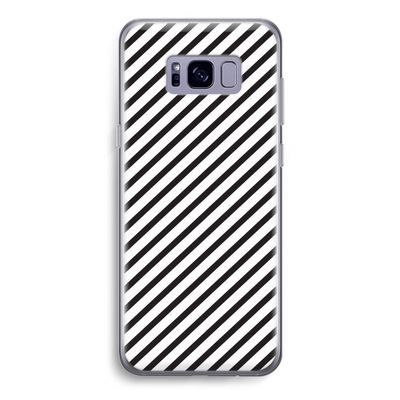 Strepen zwart-wit: Samsung Galaxy S8 Transparant Hoesje