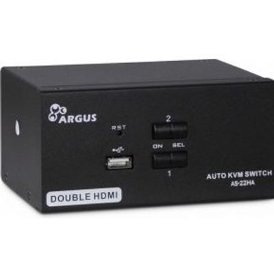 Inter-Tech AS-22HA HDMI KVM-switch Zwart