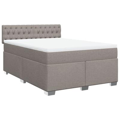 Boxspring met matras stof taupe 140x190 cm