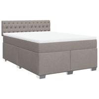 Boxspring met matras stof taupe 140x190 cm