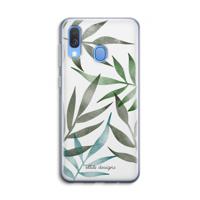 Tropical watercolor leaves: Samsung Galaxy A40 Transparant Hoesje