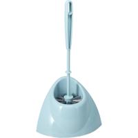 Toiletborstel met houder - lichtblauw - 36 cm - kunststof - WC borstel - toiletartikelen