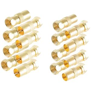 Shiverpeaks BS15-301214 F-Coax-adapterset Verguld Aansluitingen: F-stekker, F-bus, Coax-bus IEC, Coax-stekker IEC 1 set(s)